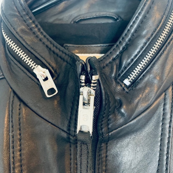 Michel Kors Leather Mixed Media Motorcycle Jacket NWOT - Picture 4 of 16